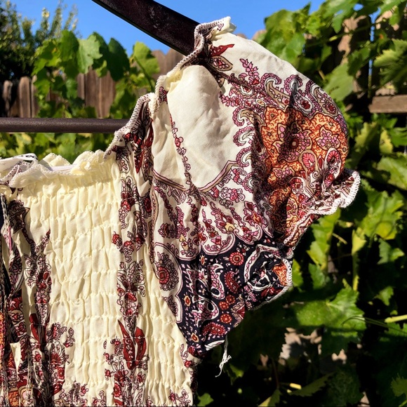 Kindred offshoulder Maxi shirred bodice dress boho - Picture 5 of 10